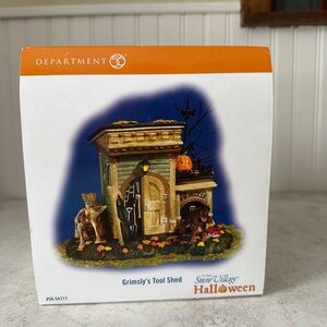 Dept 56 Halloween Grimsly's Tool Shed 56.54717 Snow Village Dog Skeleton New